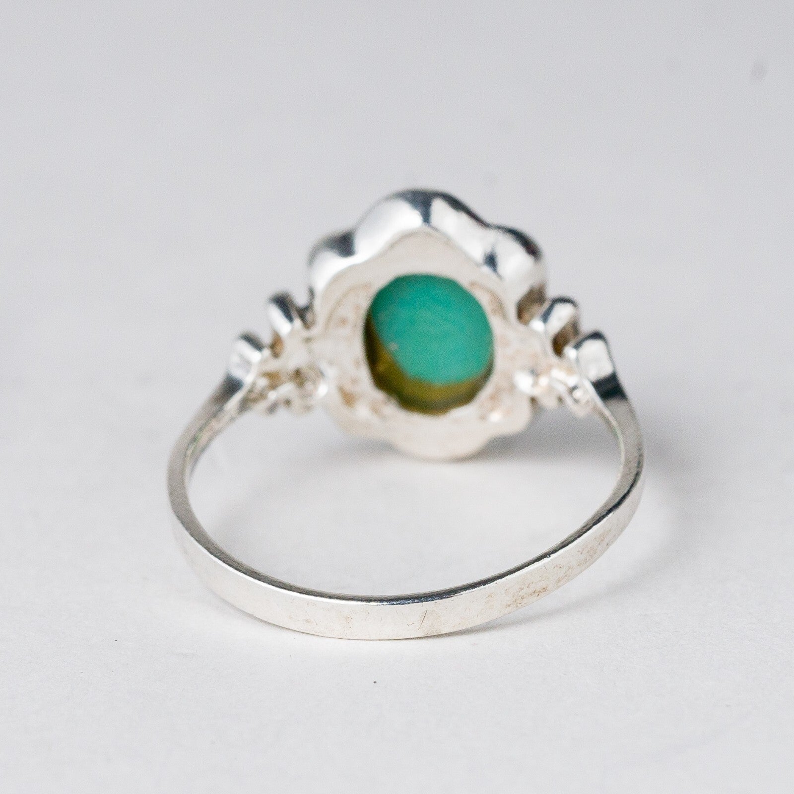 Silber Ring Grüner Stein Größe 57 (18,1 mm Ø) 2,84 g4