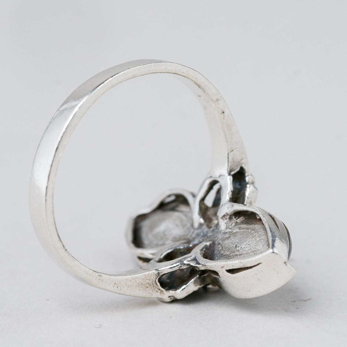 Silber Ring 925 Schwarzer Stein Größe 57 (18,1 mm Ø) 5,51 g2