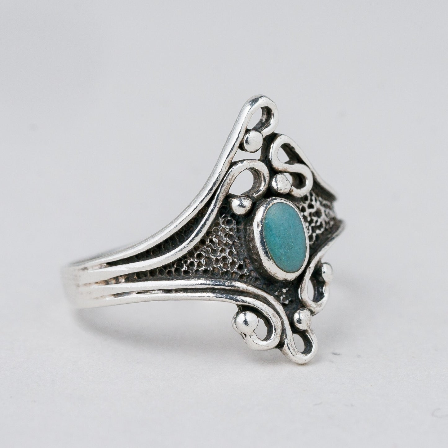 Silber Ring 925 Blauer Stein Größe 61 (19,4 mm Ø) 2,88 g1