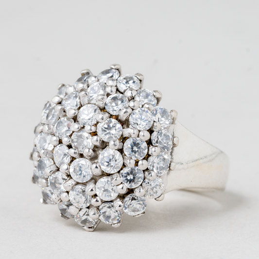 Ring Steinbesatz 925er Silber 11,48 g Größe 55 (17,5 mm Ø)0