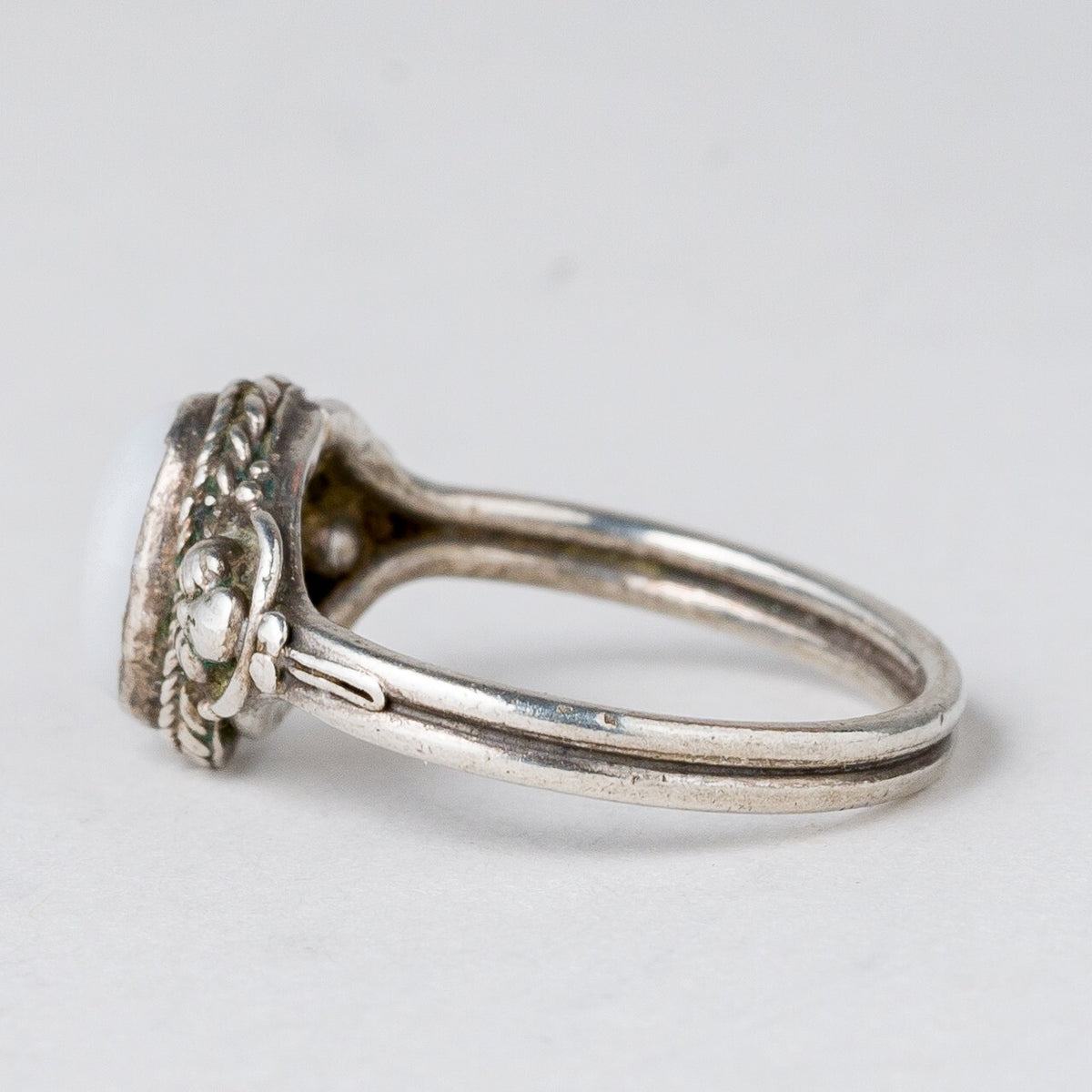 Silber Ring Weißer Stein Größe 50 (15,9 mm Ø) 2,06 g4