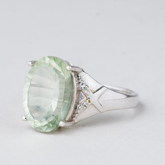 Ring Grüner Stein 4,4 g 925er Silber Größe 56 (17,8 mm Ø)0