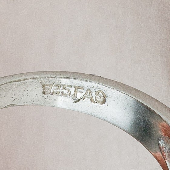 Silber Ring 925 Rosa Stein Größe 57 (18,1 mm Ø) 5,5 g5