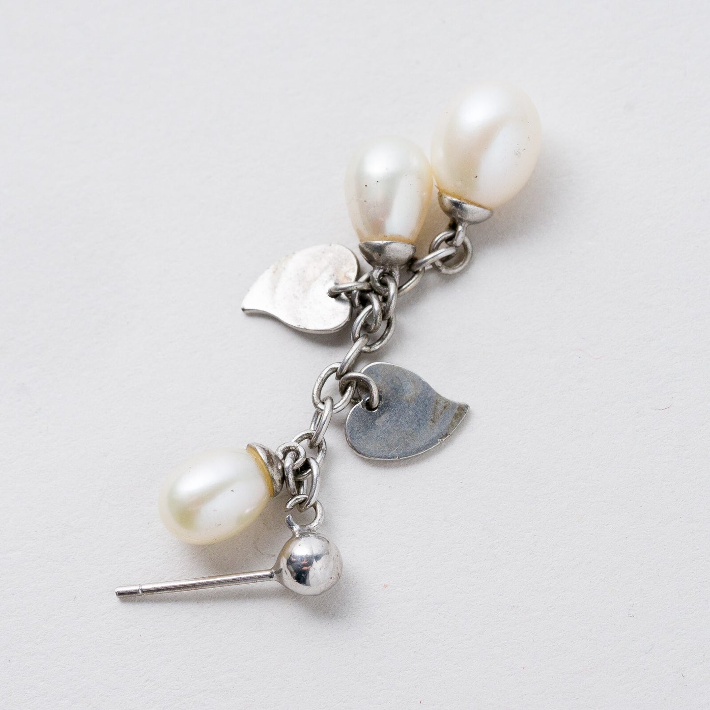 Einzelner Ohrring Hängeohrring Silber Perlen 2,76 g2