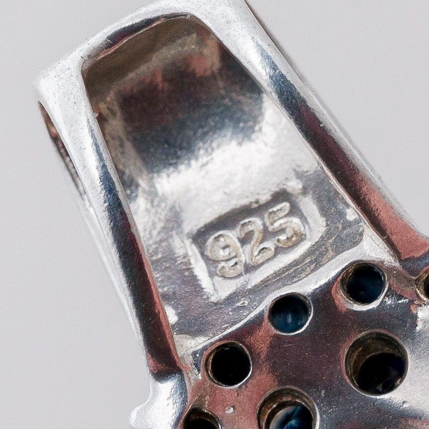 Anhänger Silber 925 Blaue Steine 2 cm 2,77 g6