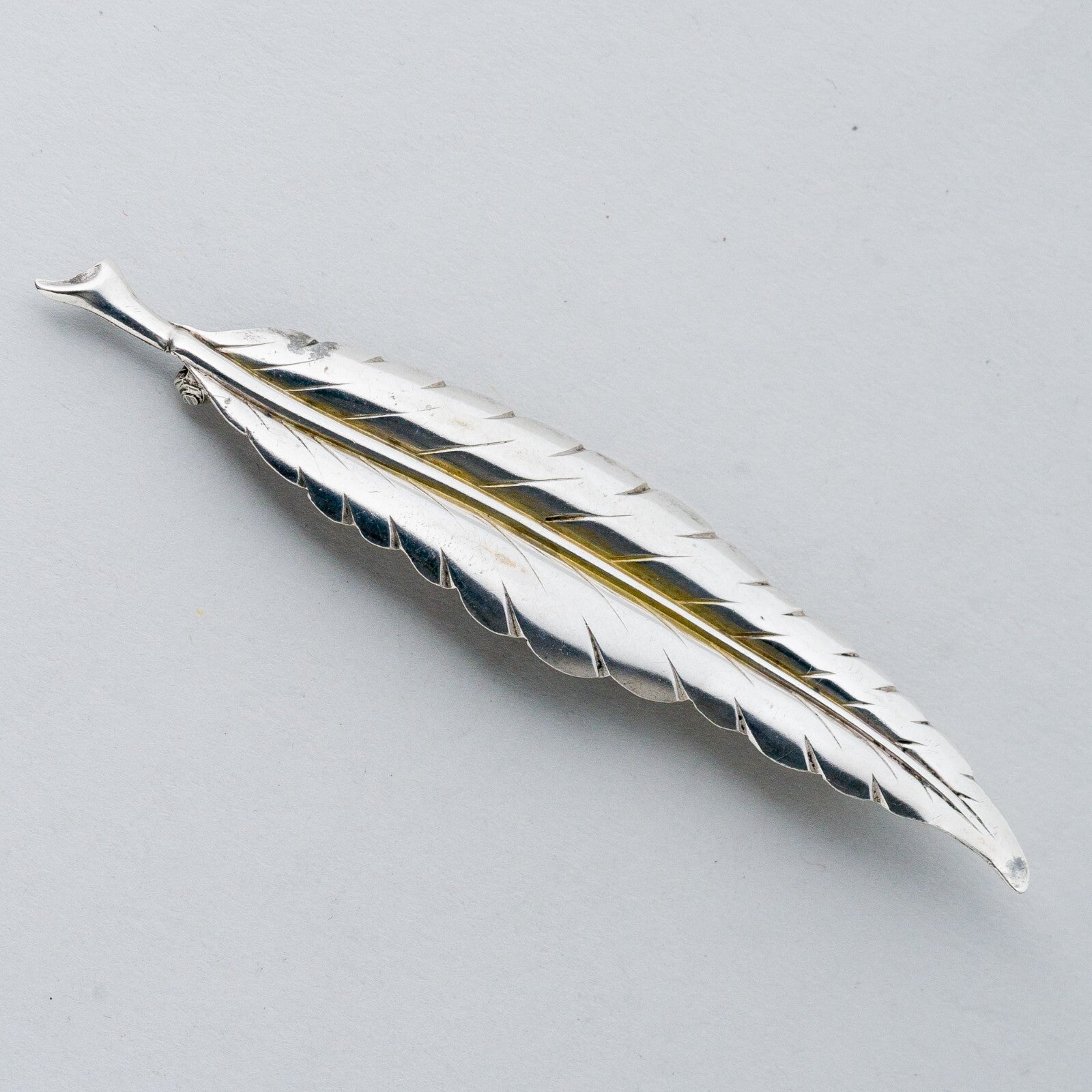 Silber Brosche Spange 835 Blatt 4,39 g0