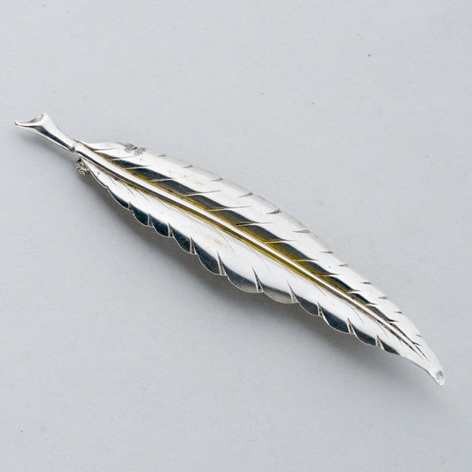 Silber Brosche Spange 835 Blatt 4,39 g0