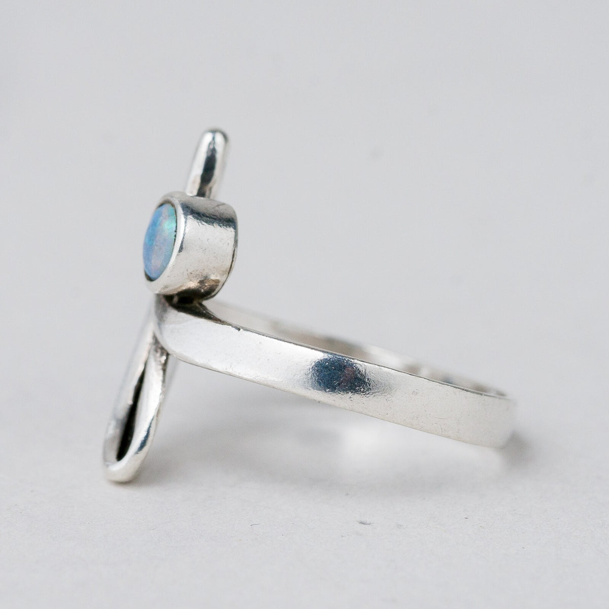 Silber Ring 925 Opal Größe 51 (16,2 mm Ø) 2,45 g5