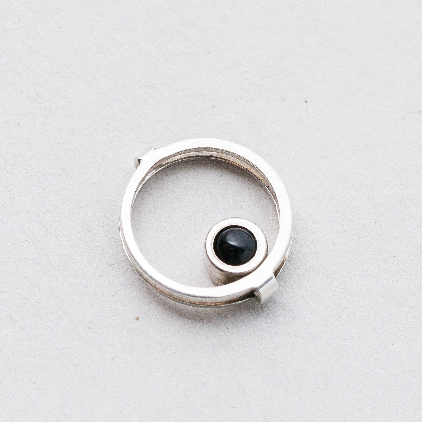 Silber Anhänger Kettenanhänger Schwarzer Stein 1 cm 0,55 g2