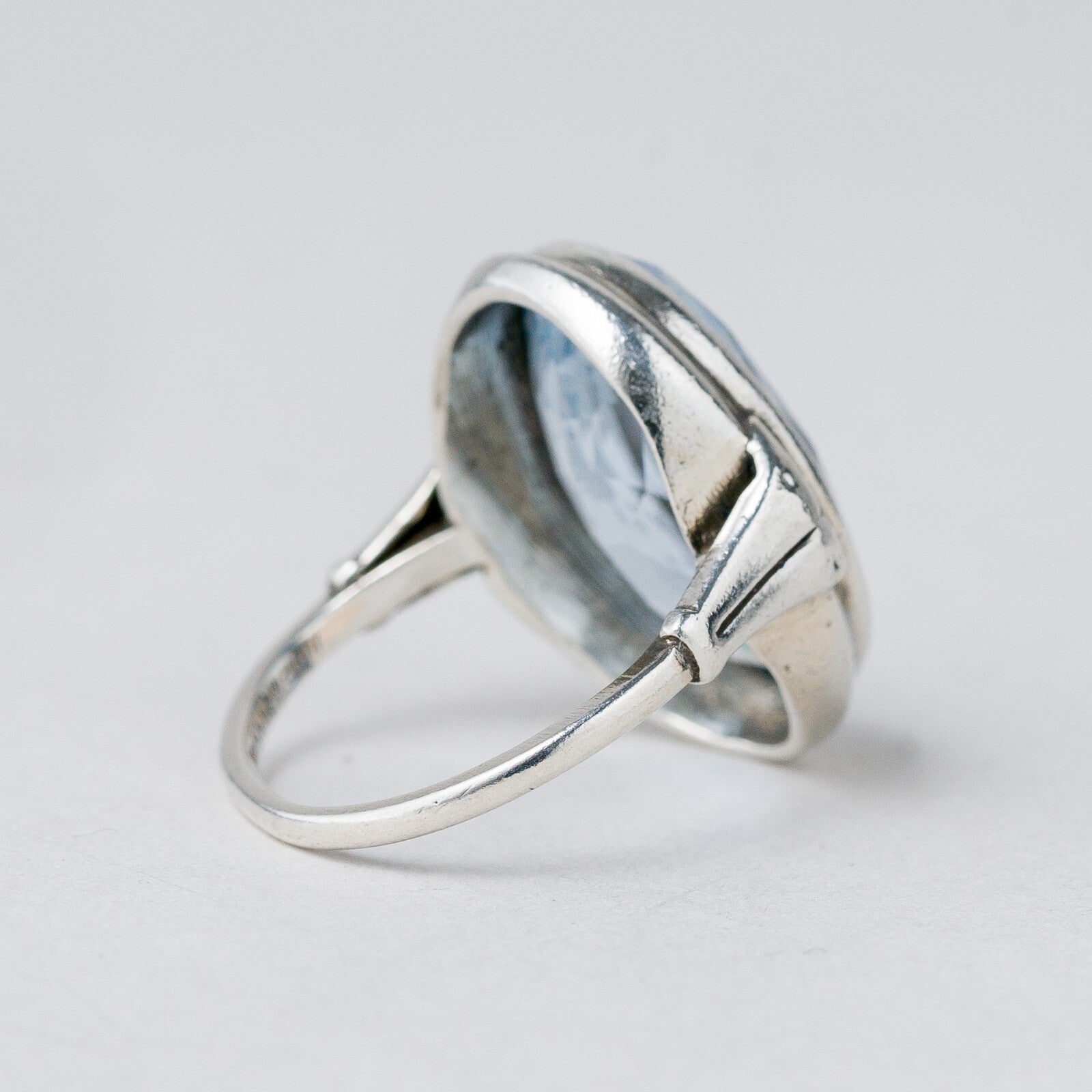 Ring Silber 835 Blauer Stein Größe 54 (17,2 mm Ø) 6,45 g4
