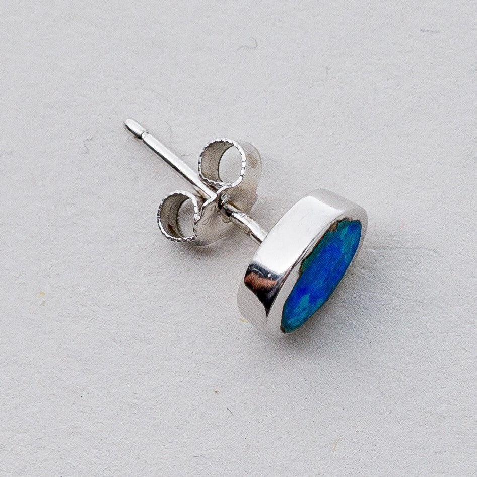 Einzelner Ohrring Ohrstecker 925 Silber Opal 0,7 g7