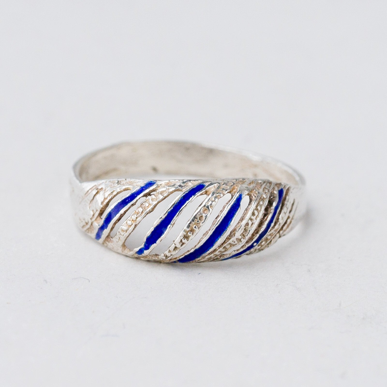 Ring Silber Blau Größe 55 (17,5 mm Ø) 1,33 g7