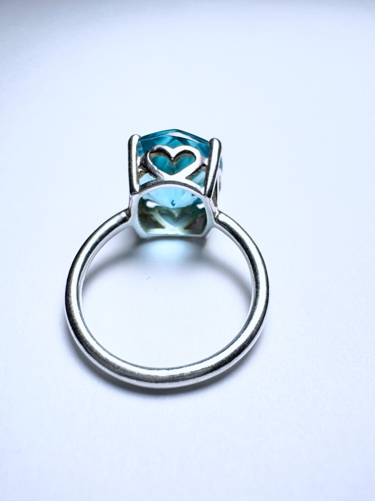 Ring 925er Silber Größe 56 Hellblauer Cushion Stein 4,41g2
