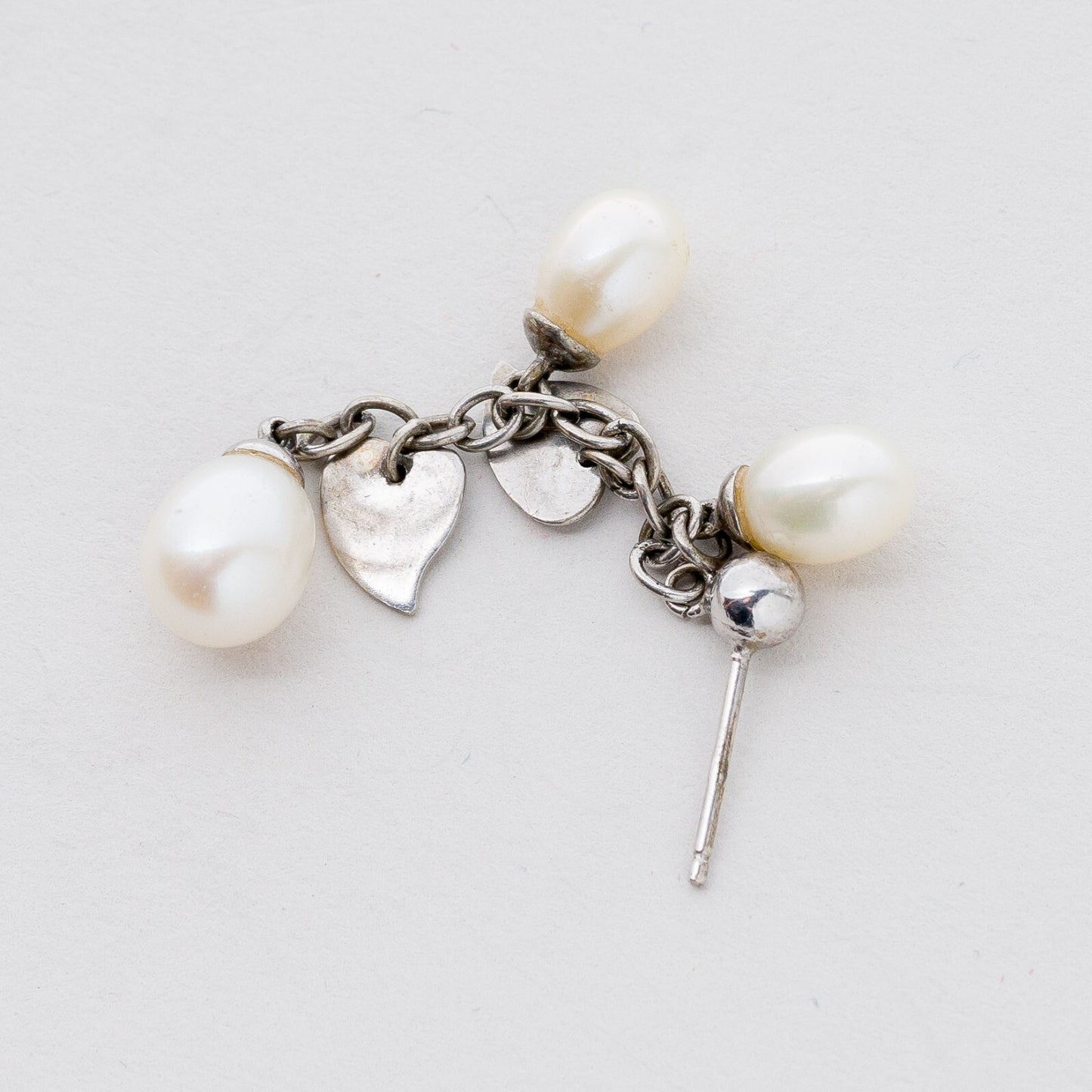 Einzelner Ohrring Hängeohrring Silber Perle 2,77 g5
