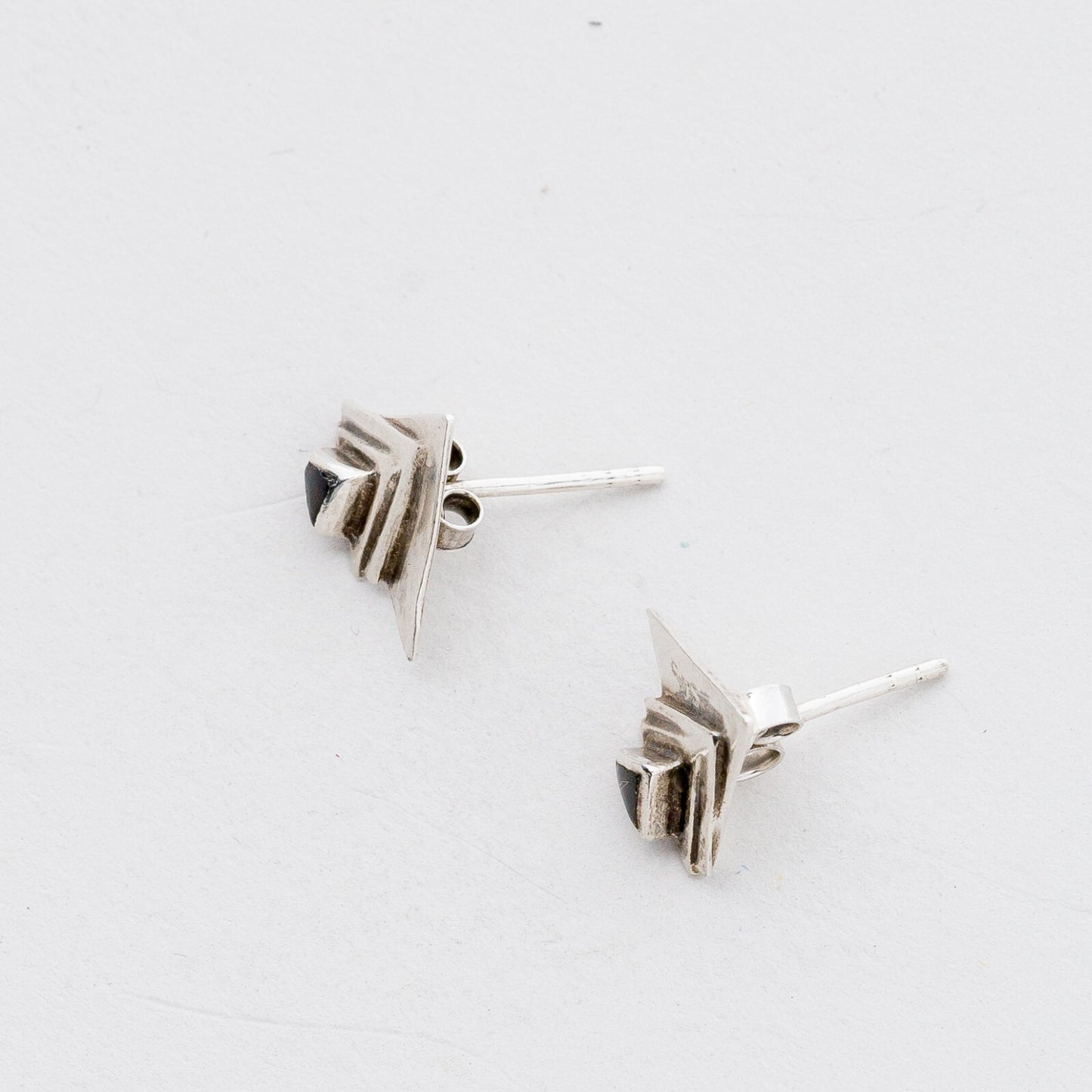 Ohrstecker 925er Silber Schwarze Steine 2,06 g4