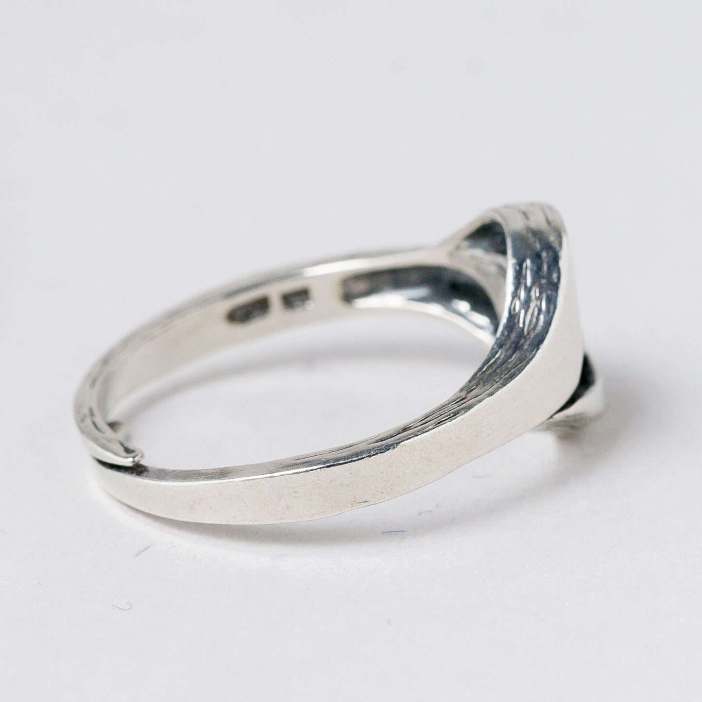 Ring Silber Weißer Stein Größe flexibel ca. 59 3,41 g4