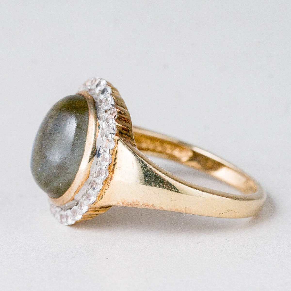Silber Ring 925 vergoldet Blauer Stein Größe 60 (19,1 mm Ø) 4,82 g1