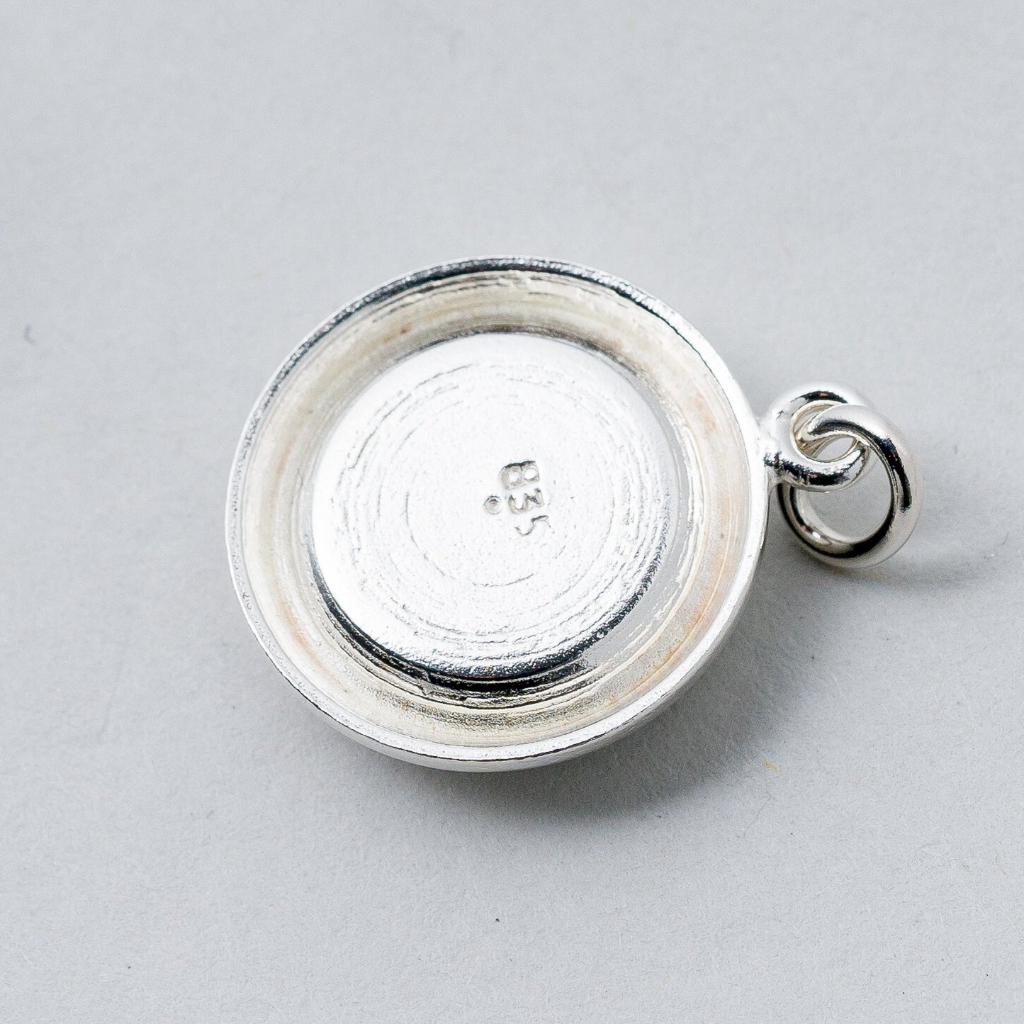 Anhänger 835 Silber Schwarzer Stein 2 cm 3,35 g3