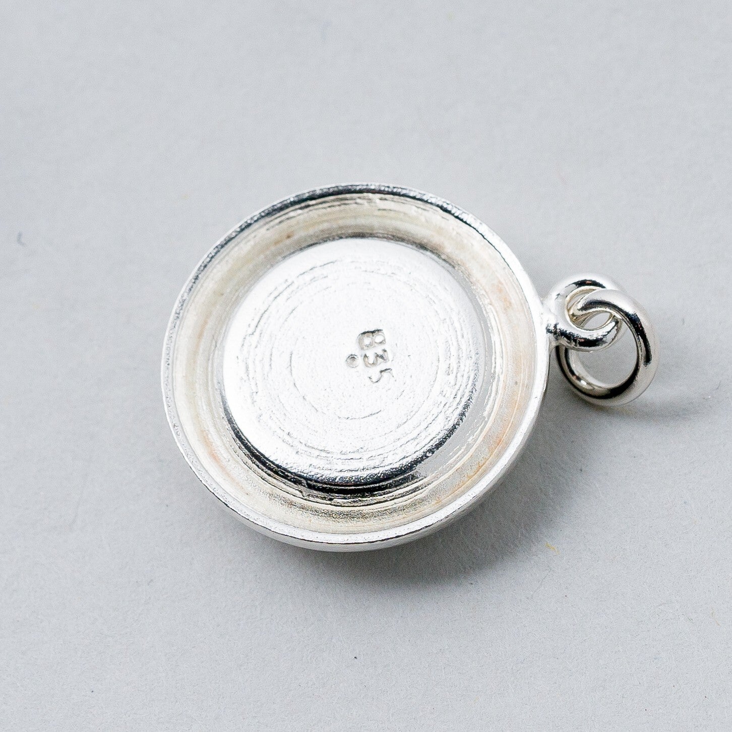 Anhänger 835 Silber Schwarzer Stein 2 cm 3,35 g3