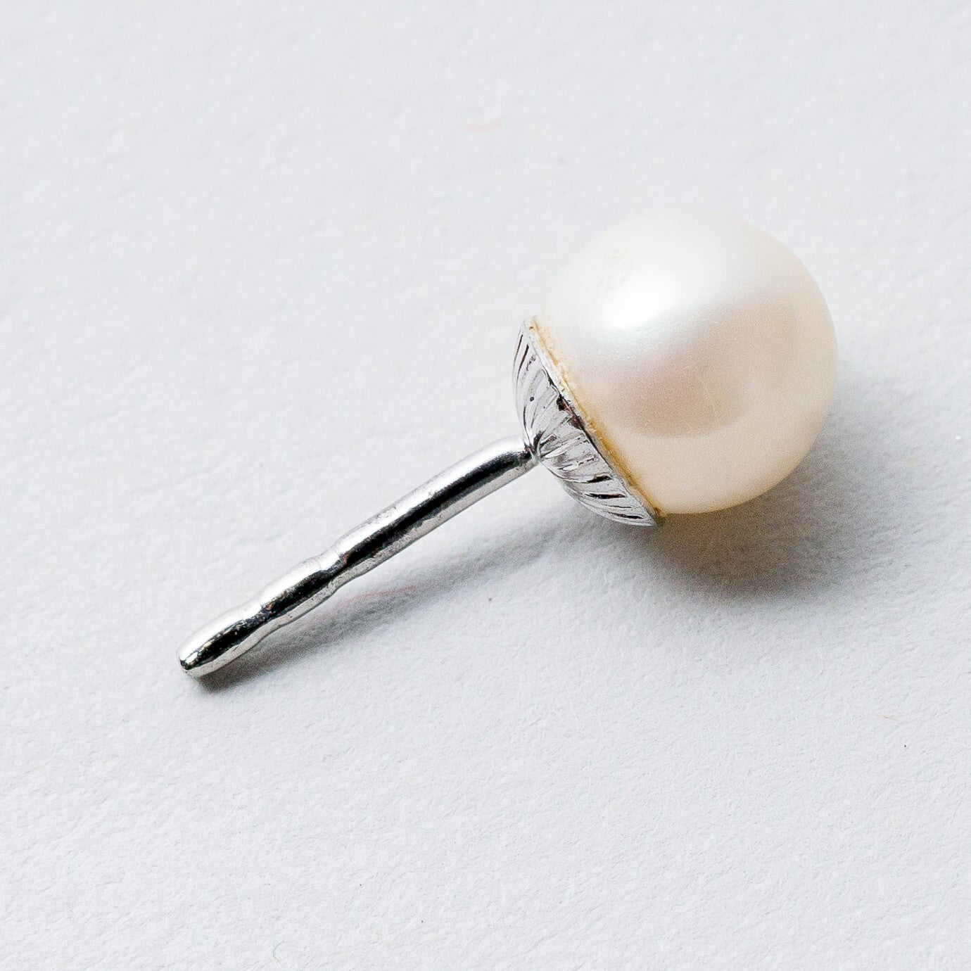 Einzelner Ohrring Ohrstecker Silber Perle 0,69 g2