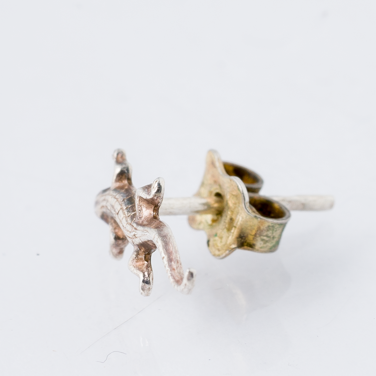 Einzelner Ohrring Ohrstecker Reptil Silber 0,32 g1