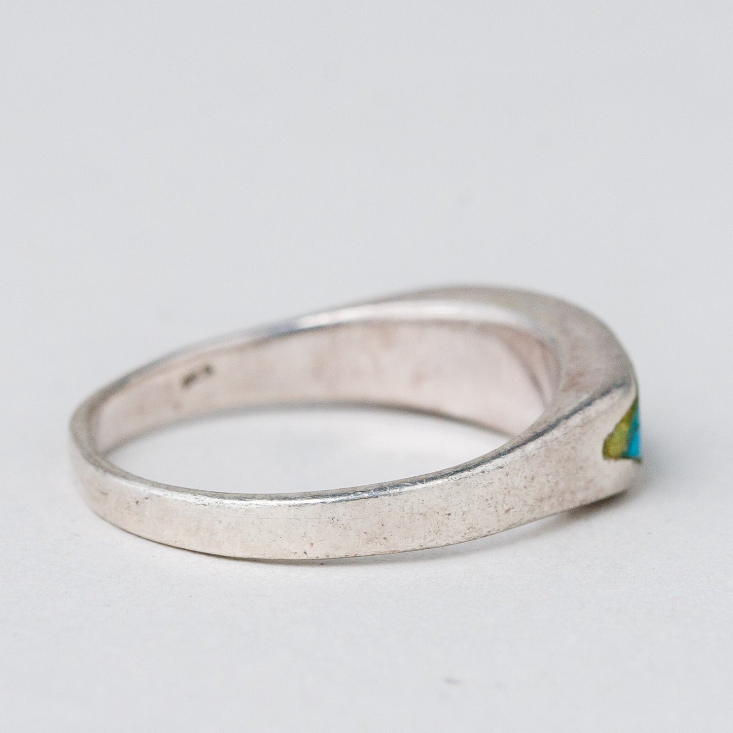 Silber Ring 925 Blauer Stein Größe 56 (17,8 mm Ø) 2,66 g4