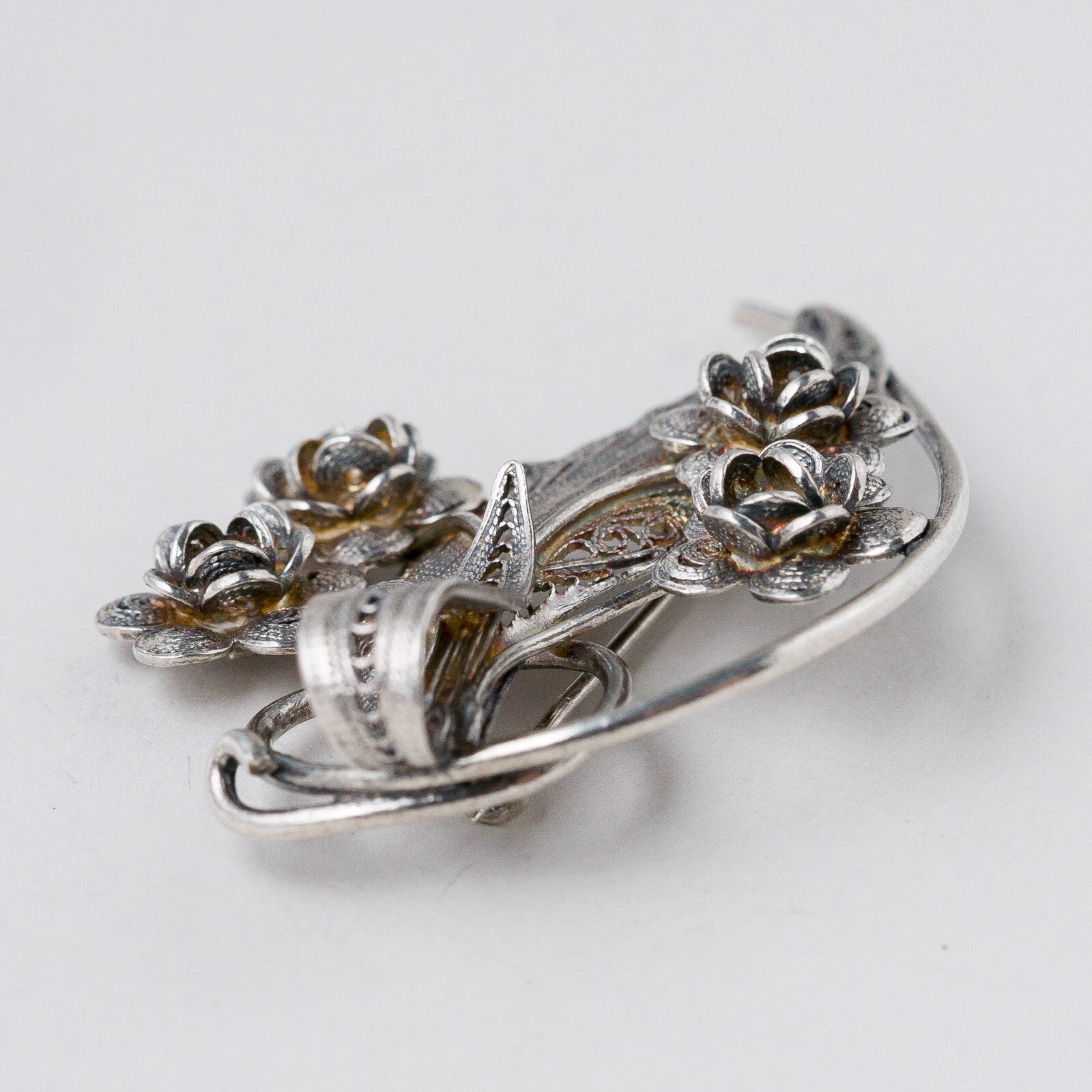 Brosche 925 Silber Filigran 5,3 cm 8,27 g2
