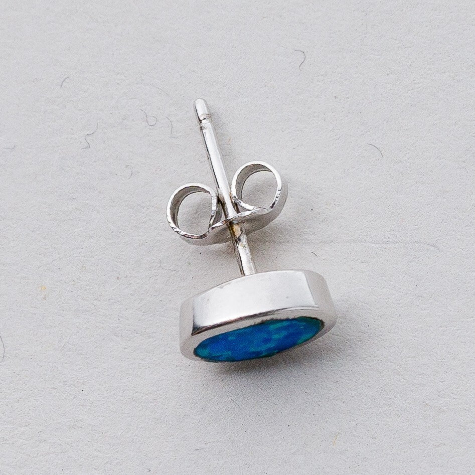 Einzelner Ohrring Ohrstecker 925 Silber Opal 0,7 g2