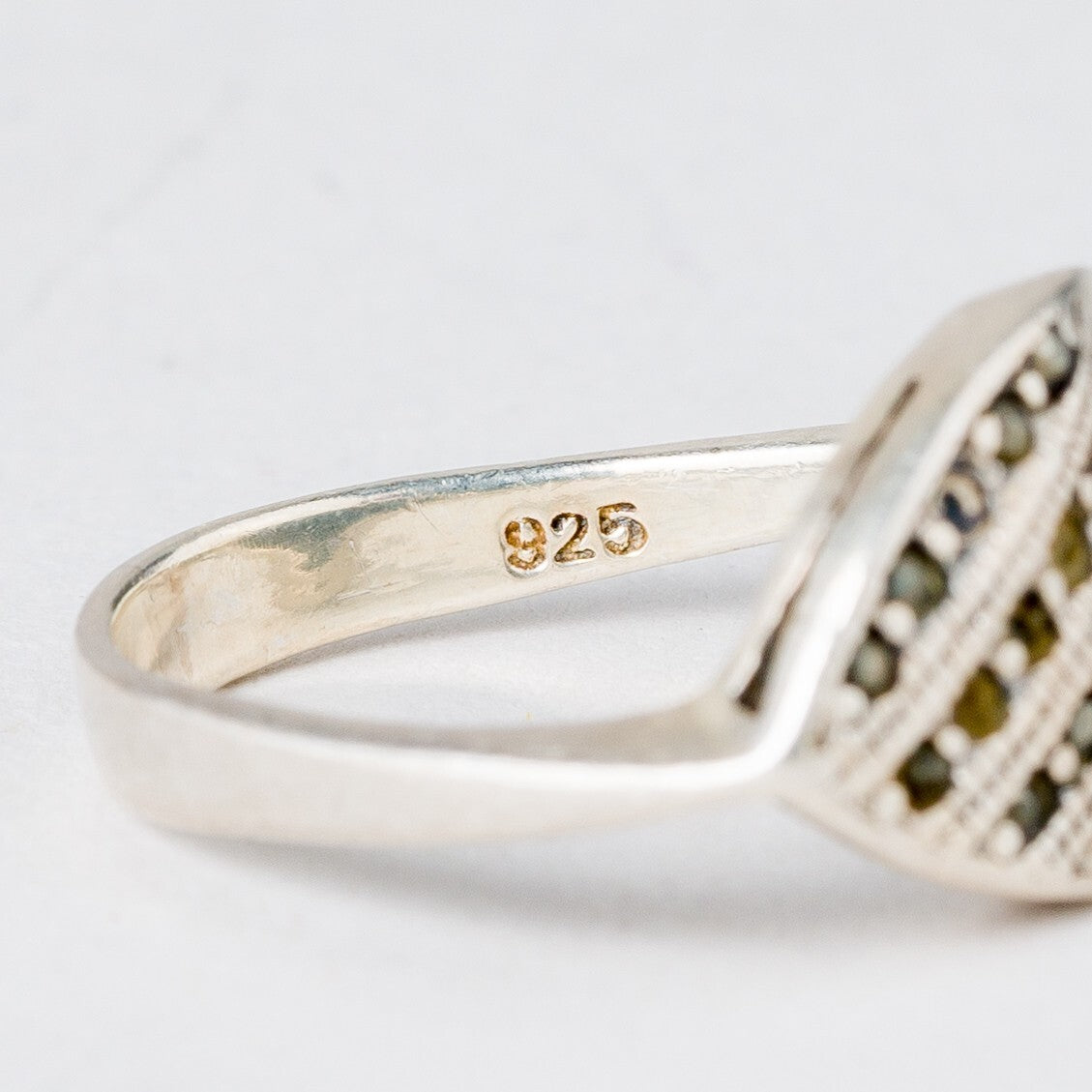 Silber Ring 925 Steinbesatz Größe 47 (15,0 mm Ø) 2,66 g5