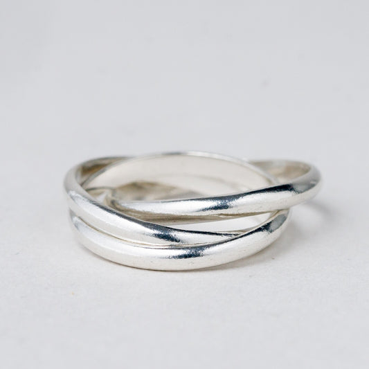 Silber 3 x Ring Trinity Größe 50 (15,9 mm Ø) 3,65 g0
