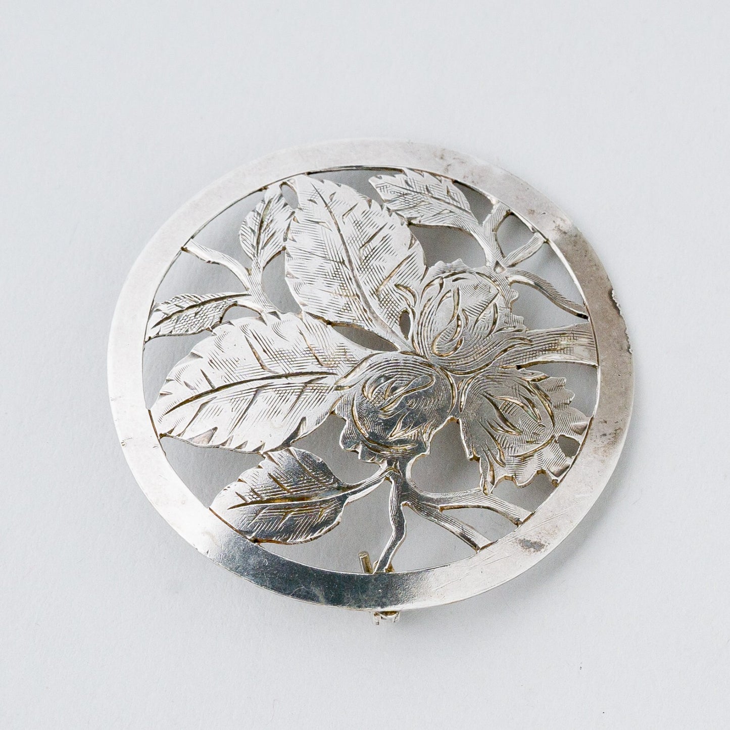 Silber Brosche Spange 900 Floral 7,14 g2