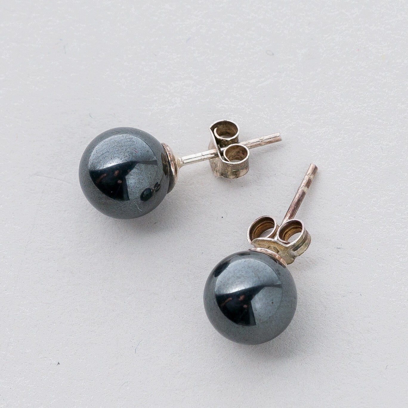 Ohrringe Ohrstecker Silber Schwarze Perlen 3,37 g0