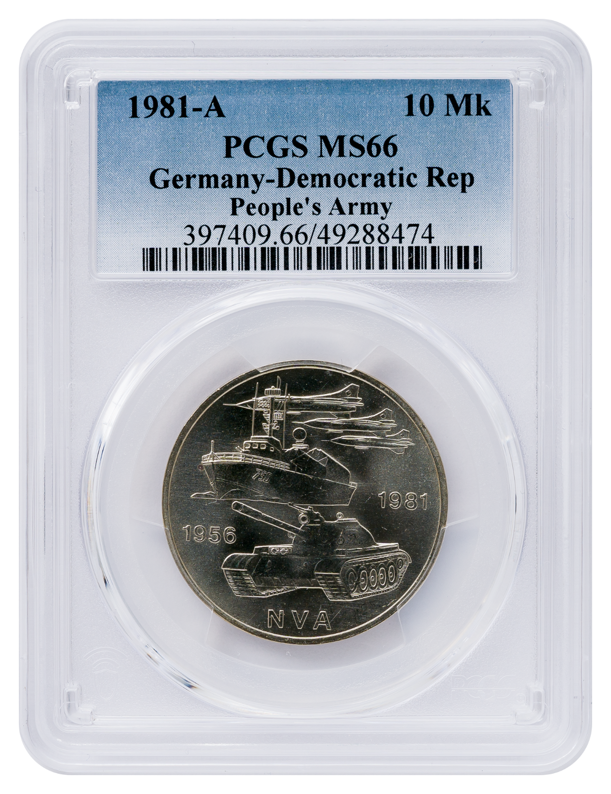 10 Mark DDR 1981 A 25 Jahre NVA PCGS MS661