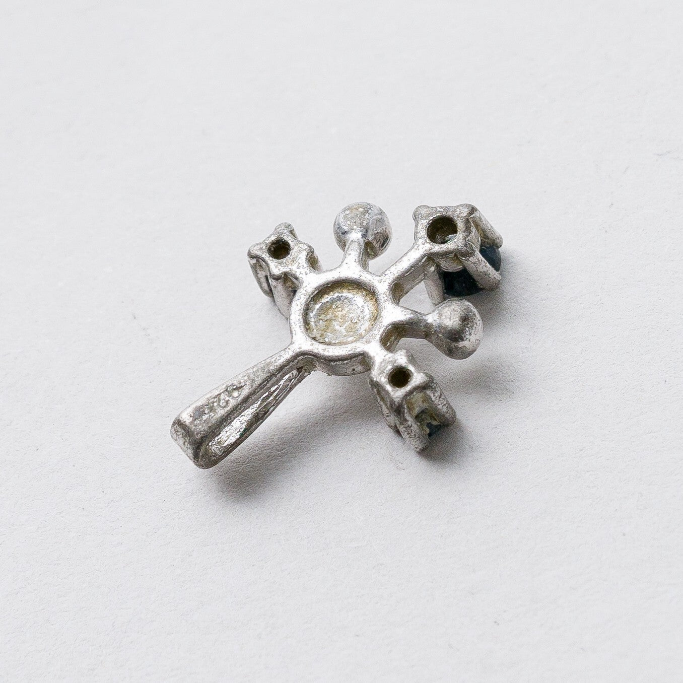 Silber Anhänger Kettenanhänger 925 Blaue Steine Ohne Perle 1,7 cm 1,19 g5