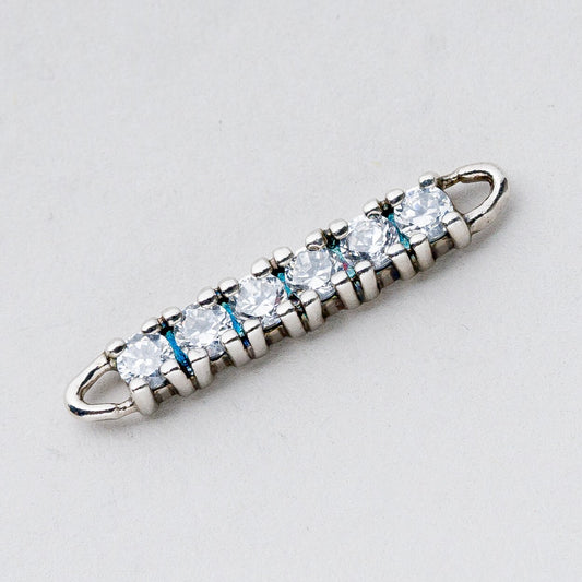 Anhänger Silber 925 Weiße Steine 2 cm 0,9 g0