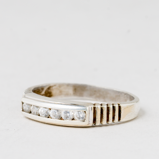 Ring Steinbesatz 925er Silber 2,68 g Größe 57 (18,1 mm Ø)0
