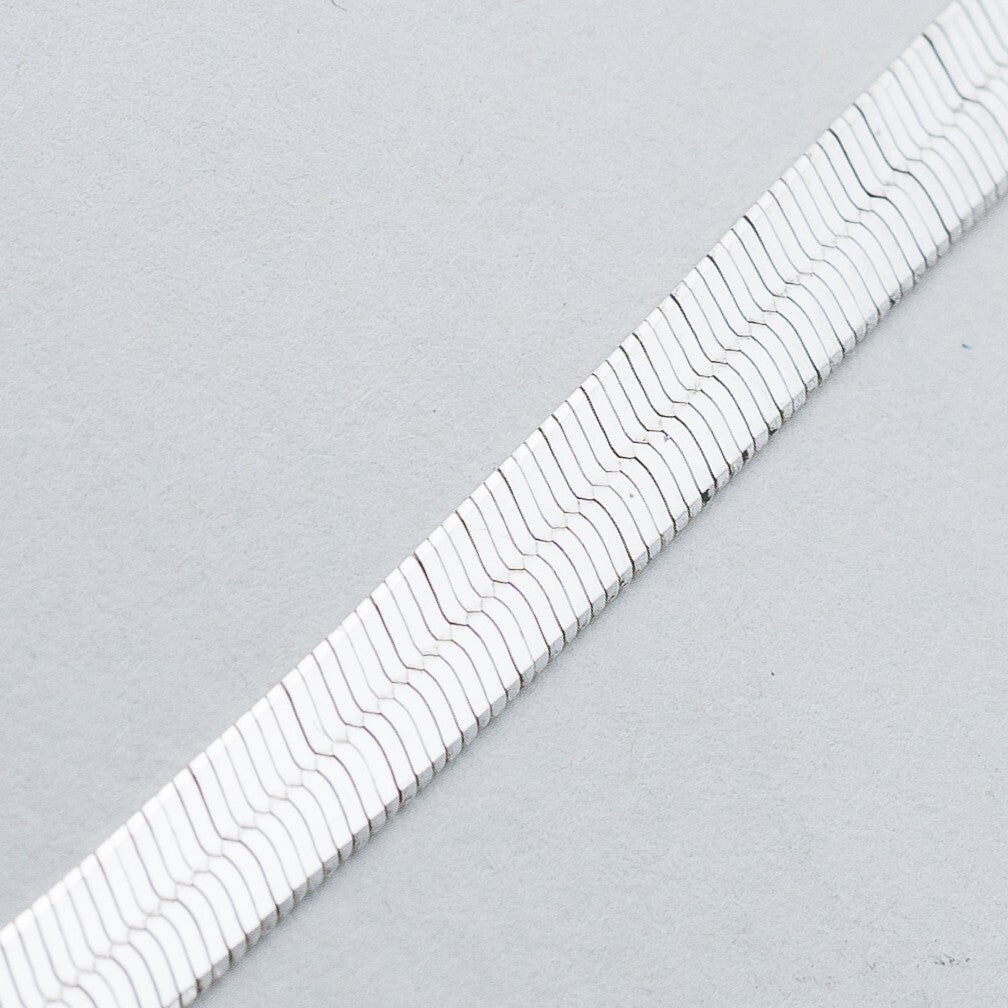 Silber Silberkette Halskette 40,5 cm 925 Flache Schlangenkette 9,48 g3