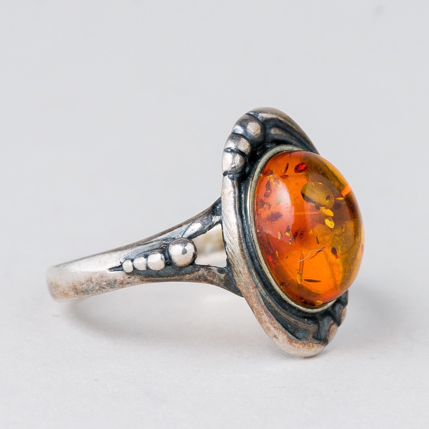 Ring Bernstein 2,48 g 925er Silber Größe 52 (16,5 mm Ø)1