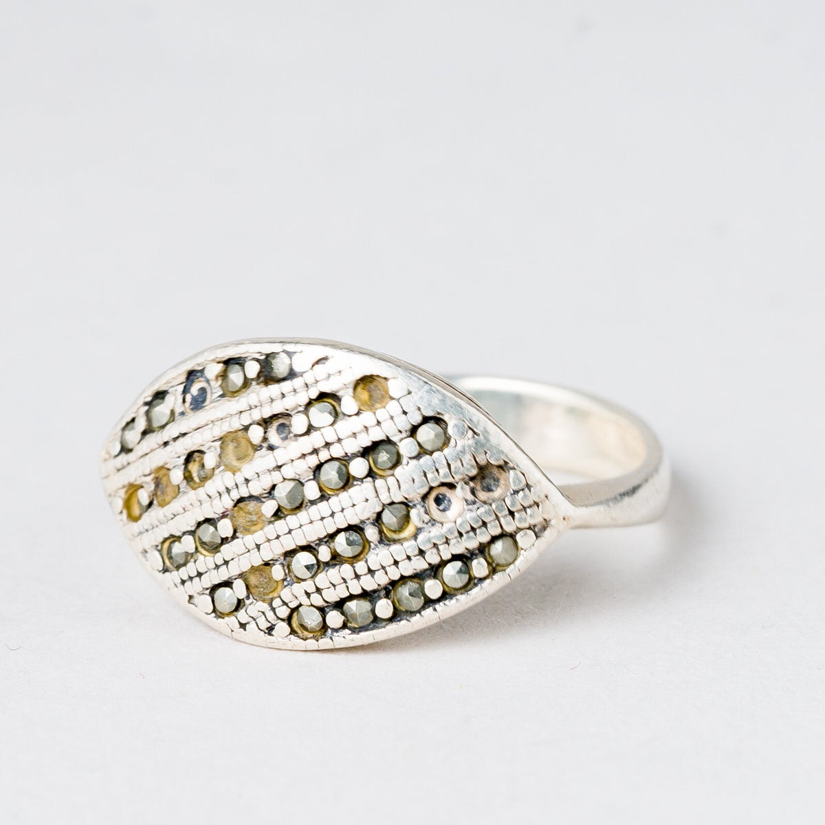 Silber Ring 925 Steinbesatz Größe 47 (15,0 mm Ø) 2,66 g0