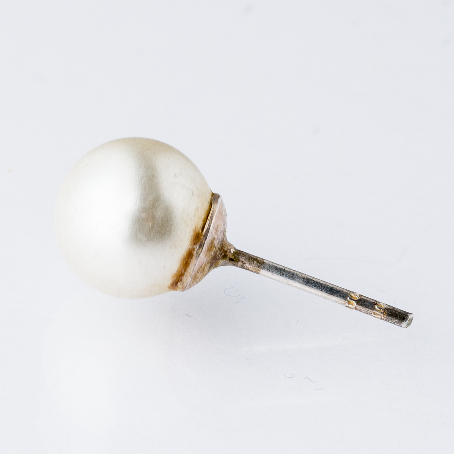 Einzelner Ohrring Ohrstecker Perle Silber 0,39 g3