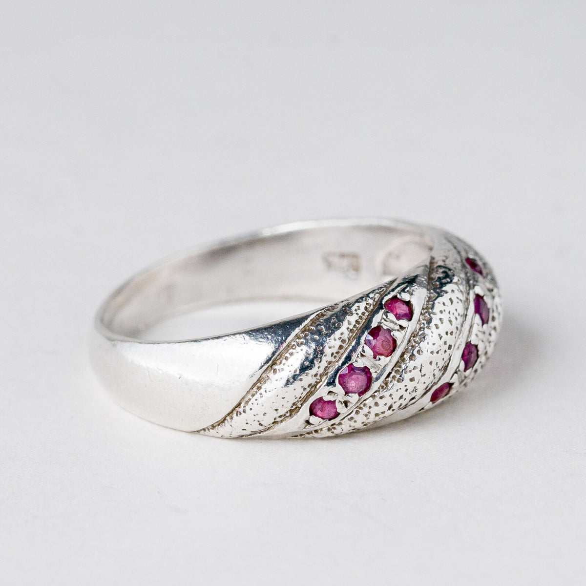 Silber Ring 925 Rote Steine Größe 57 (18,1 mm Ø) 3,77 g5