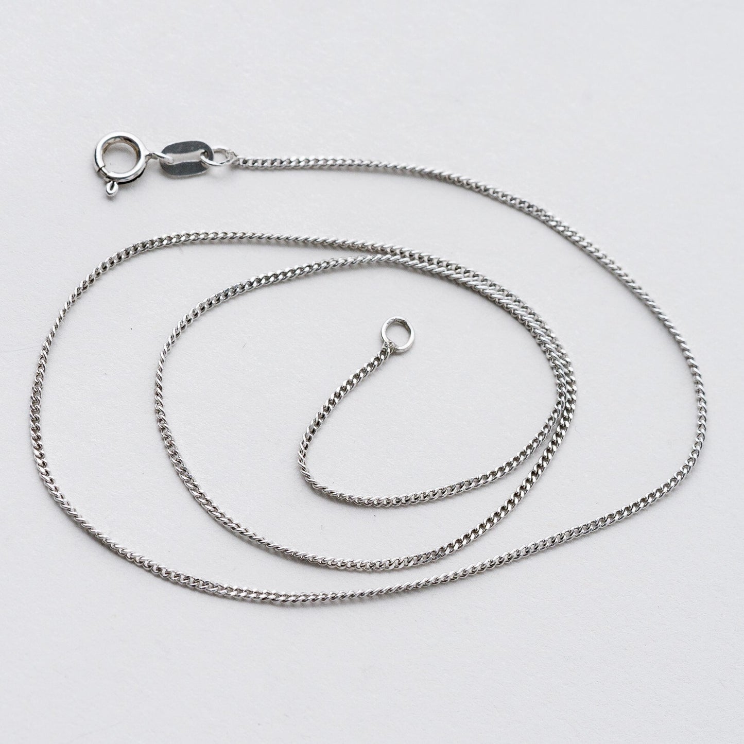 Silber Halskette 830 Panzerkette 1,2 mm 43 cm 2,18 g5