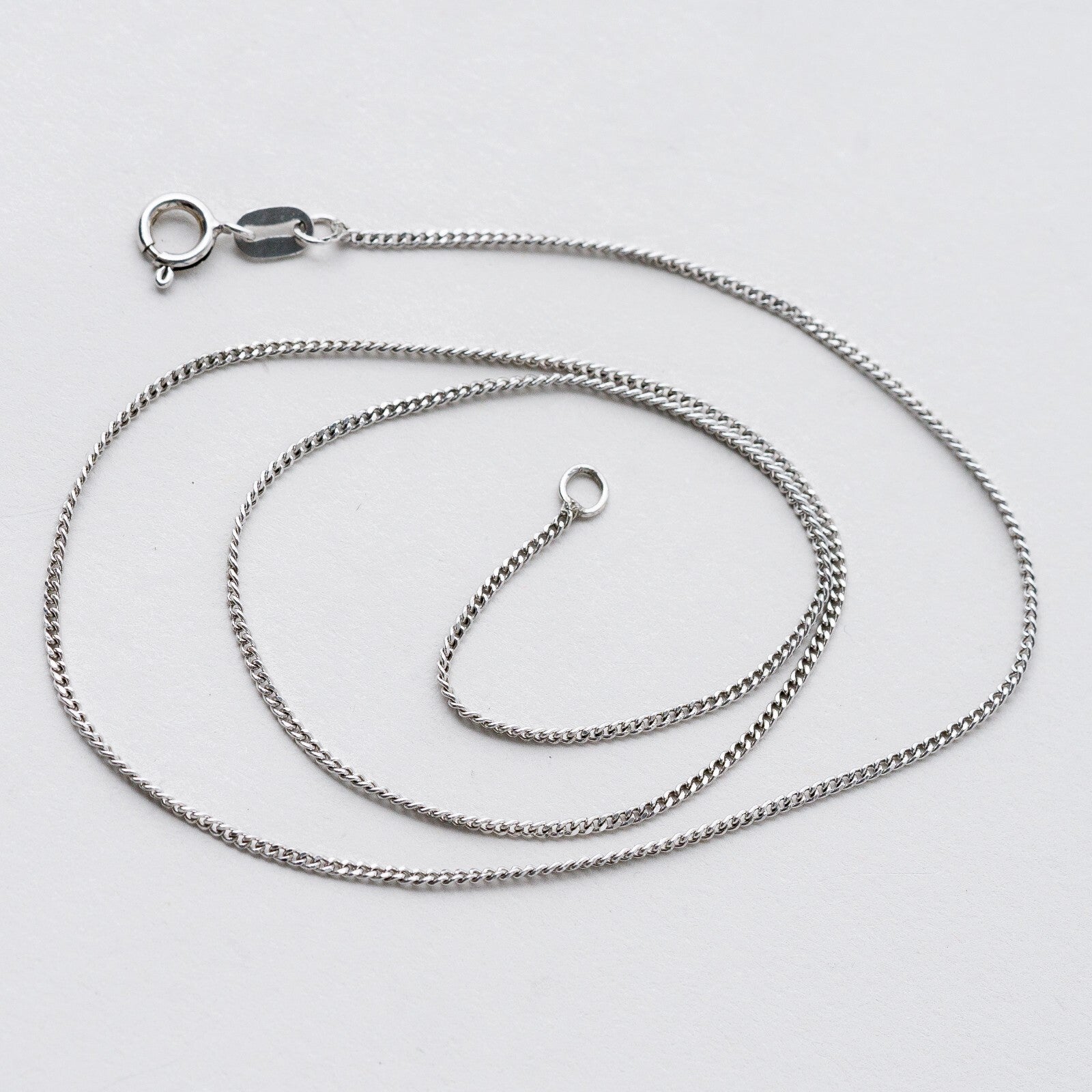 Silber Halskette 830 Panzerkette 1,2 mm 43 cm 2,18 g5