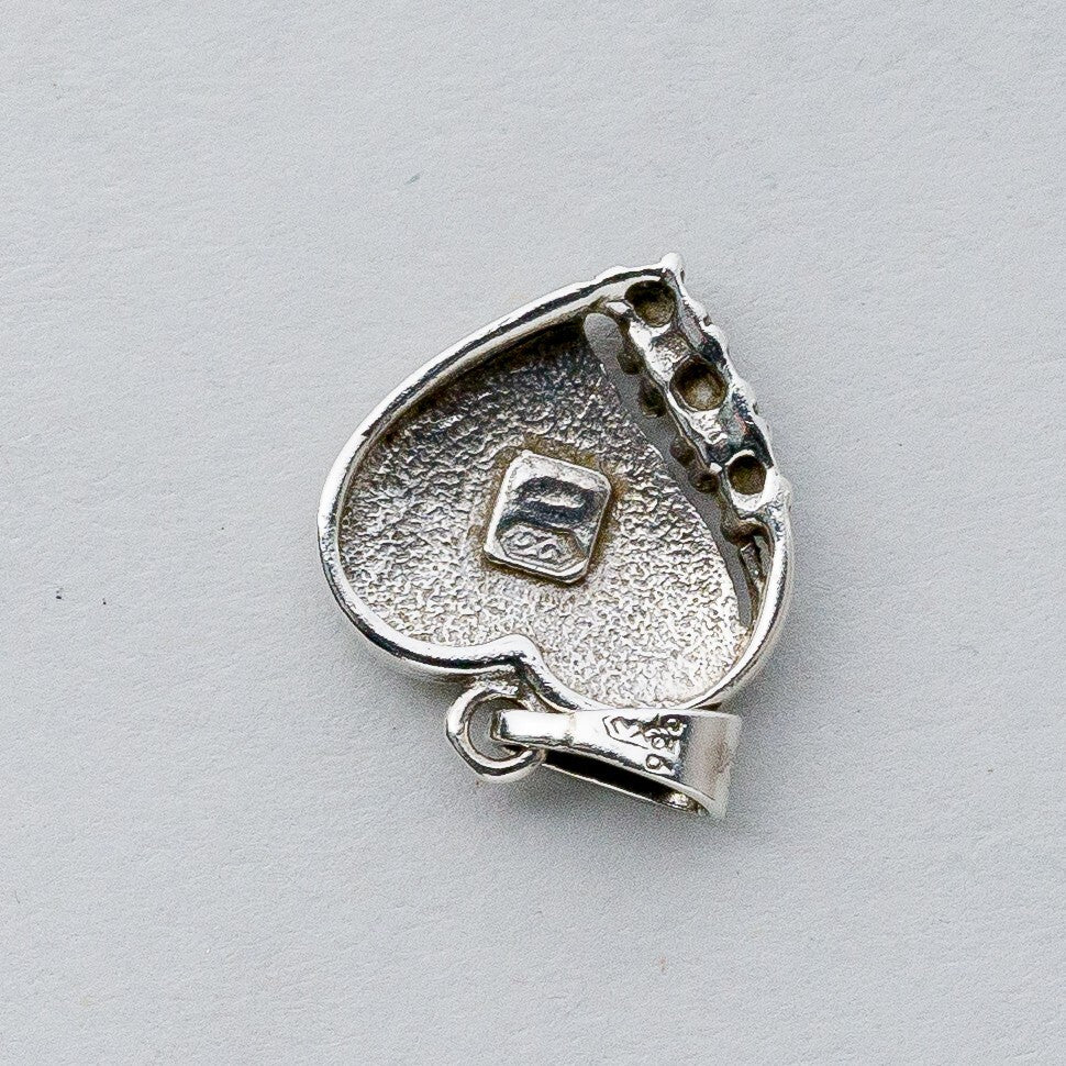Silber Anhänger Kettenanhänger 925 Herz Weiße Steine 1,03 g5