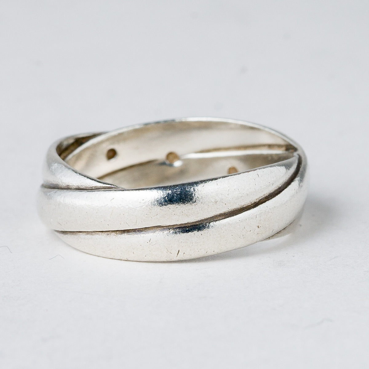 Silber Ring 925 Weiße Steine Größe 59 (18,8 mm Ø) 4,58 g4