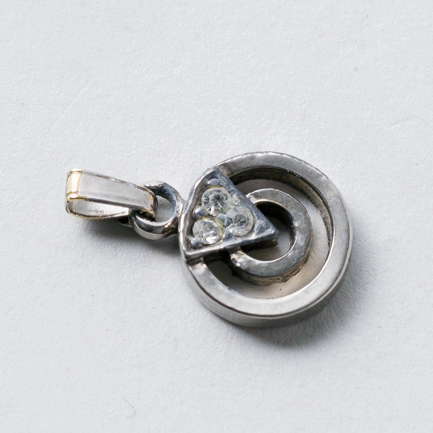 Silber Anhänger Weiße Steine 1,8 cm 1,57 g1