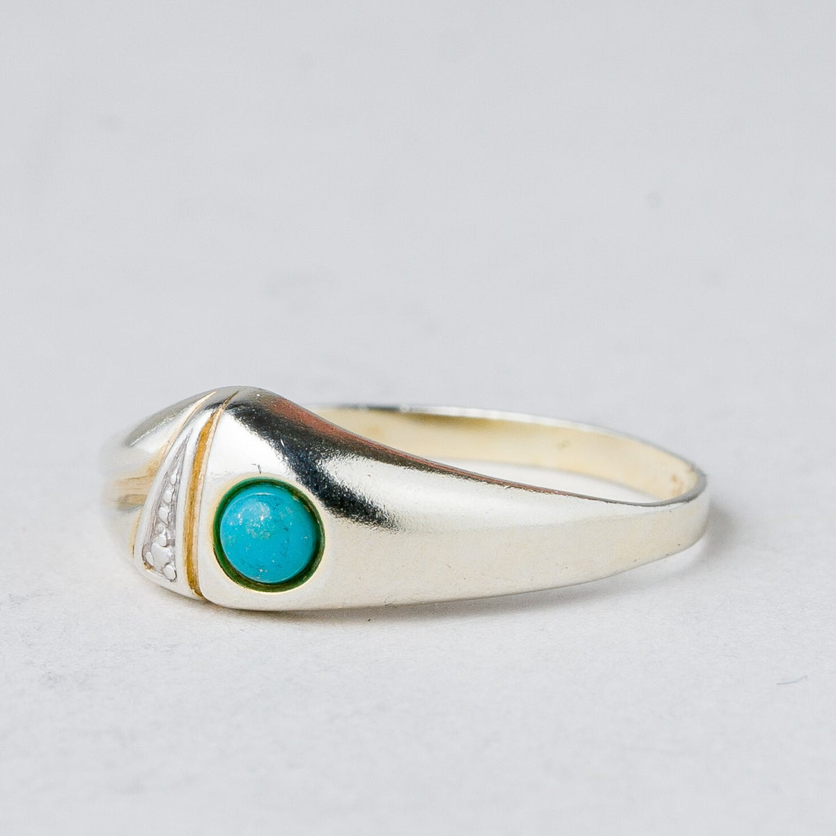 Silber Ring 925 Türkiser Stein Größe 57 (18,1 mm Ø) 0,9 g0