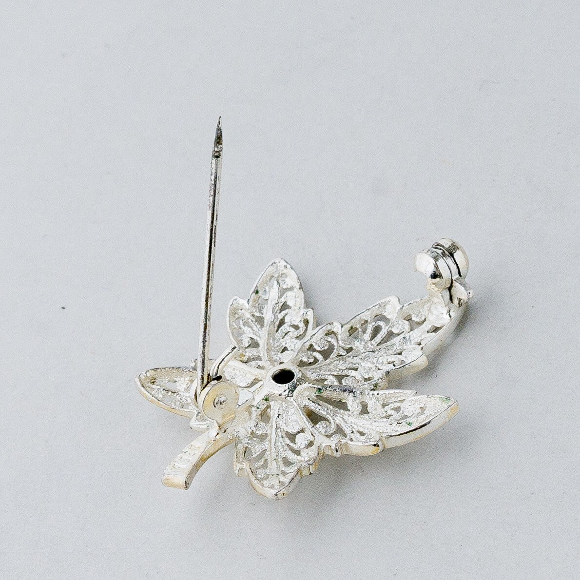 Silber Brosche Spange 835 Blatt Filigran 3,07 g4