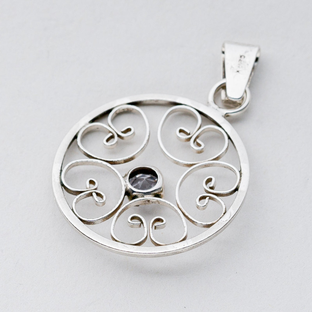 Anhänger Silber 835 Weißer Stein 3 cm 1,31 g1