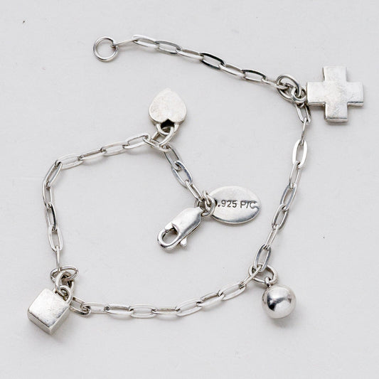 S.Oliver Silber Armband 18 cm 925 Ankerkette Charmanhänger 7,3 g0